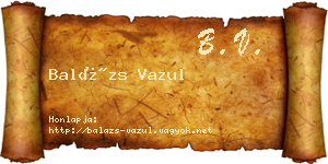 Balázs Vazul névjegykártya